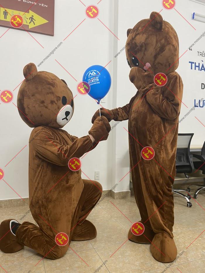 Mascot gấu nâu Mascot gau nau