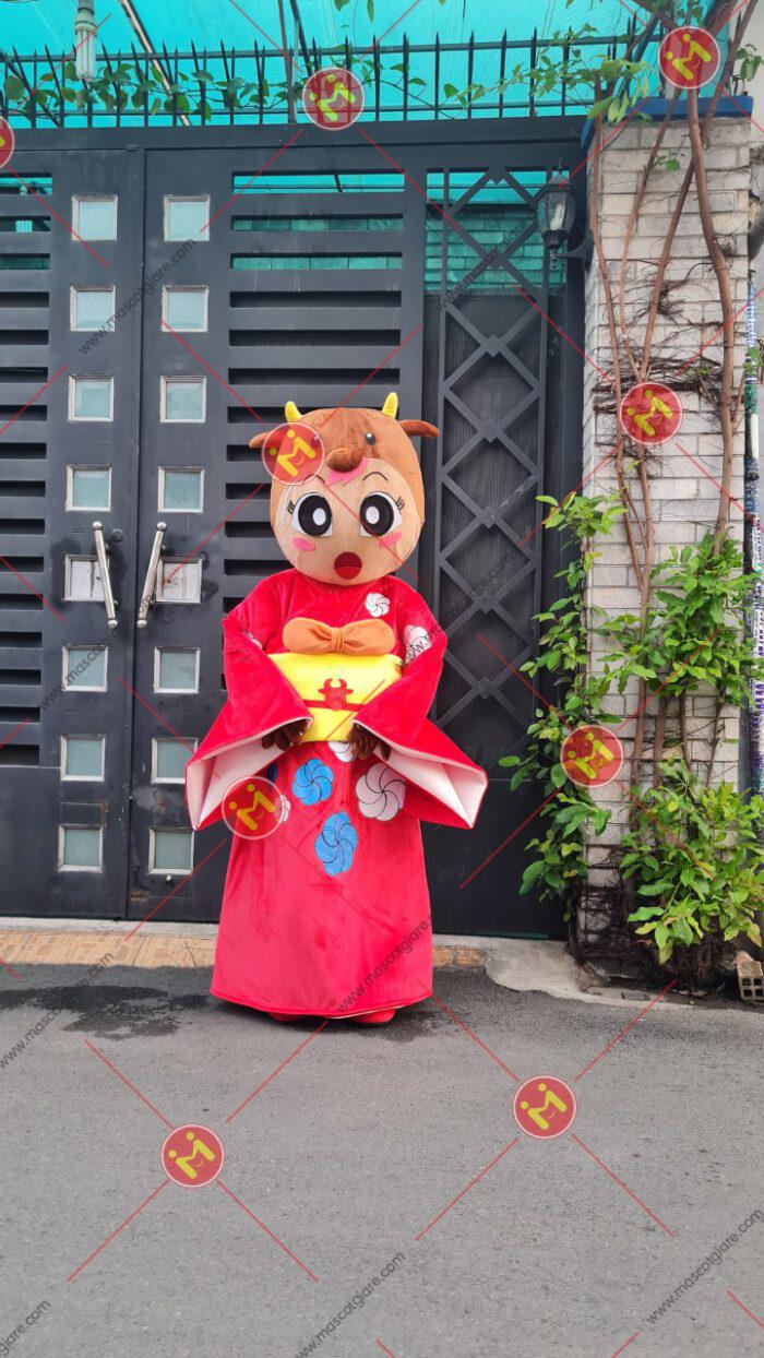 mascot con bò đỏ akabeko nhật bản