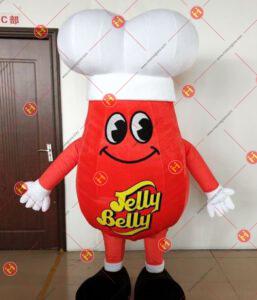 Mascot quán ăn hình đầu bếp phong cách hoạt hình.