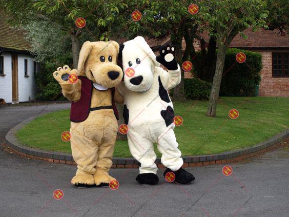 mascot chó trắng