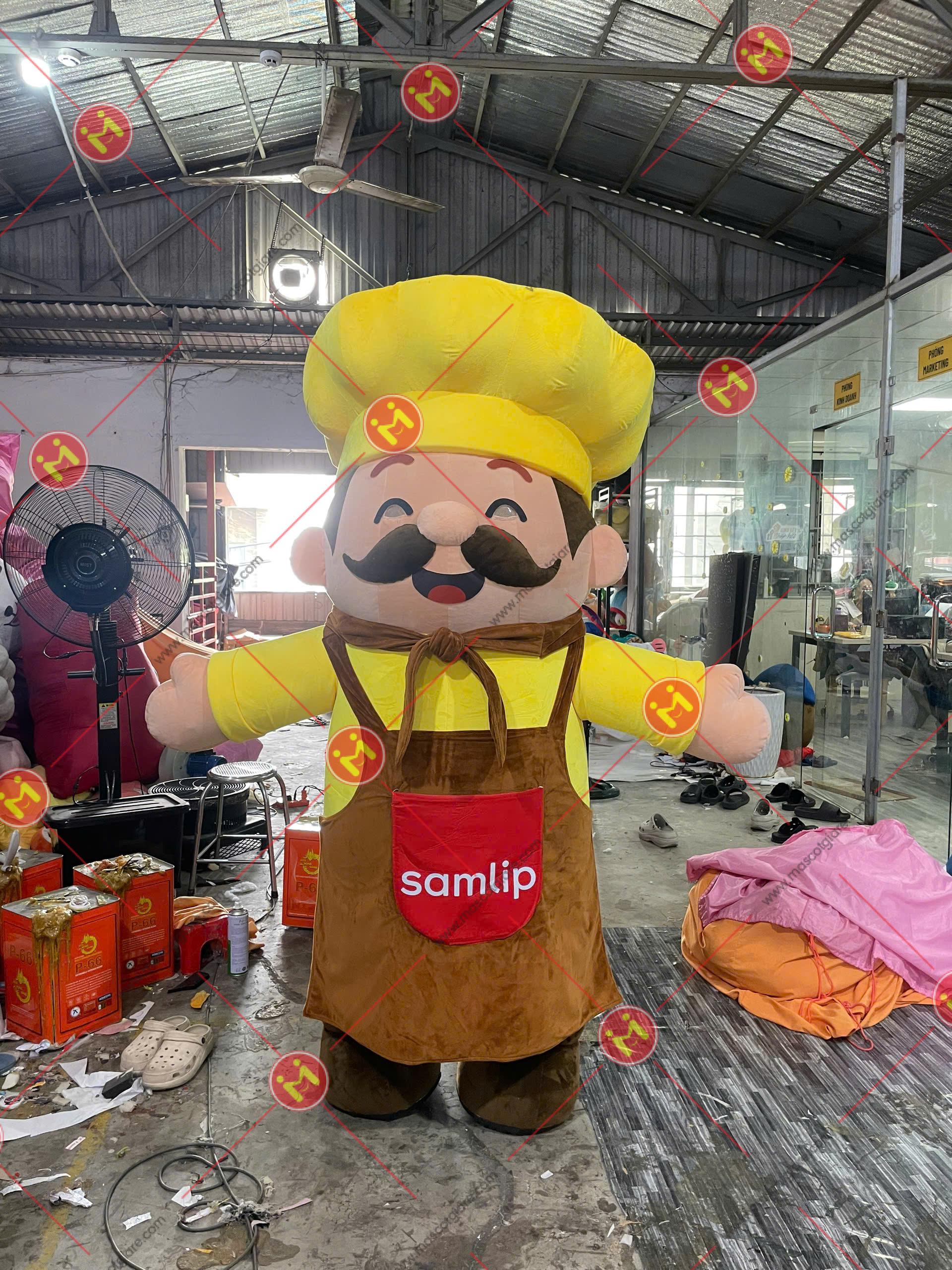 Mascot Đầu Bếp Samlip 1 Mặt Trước