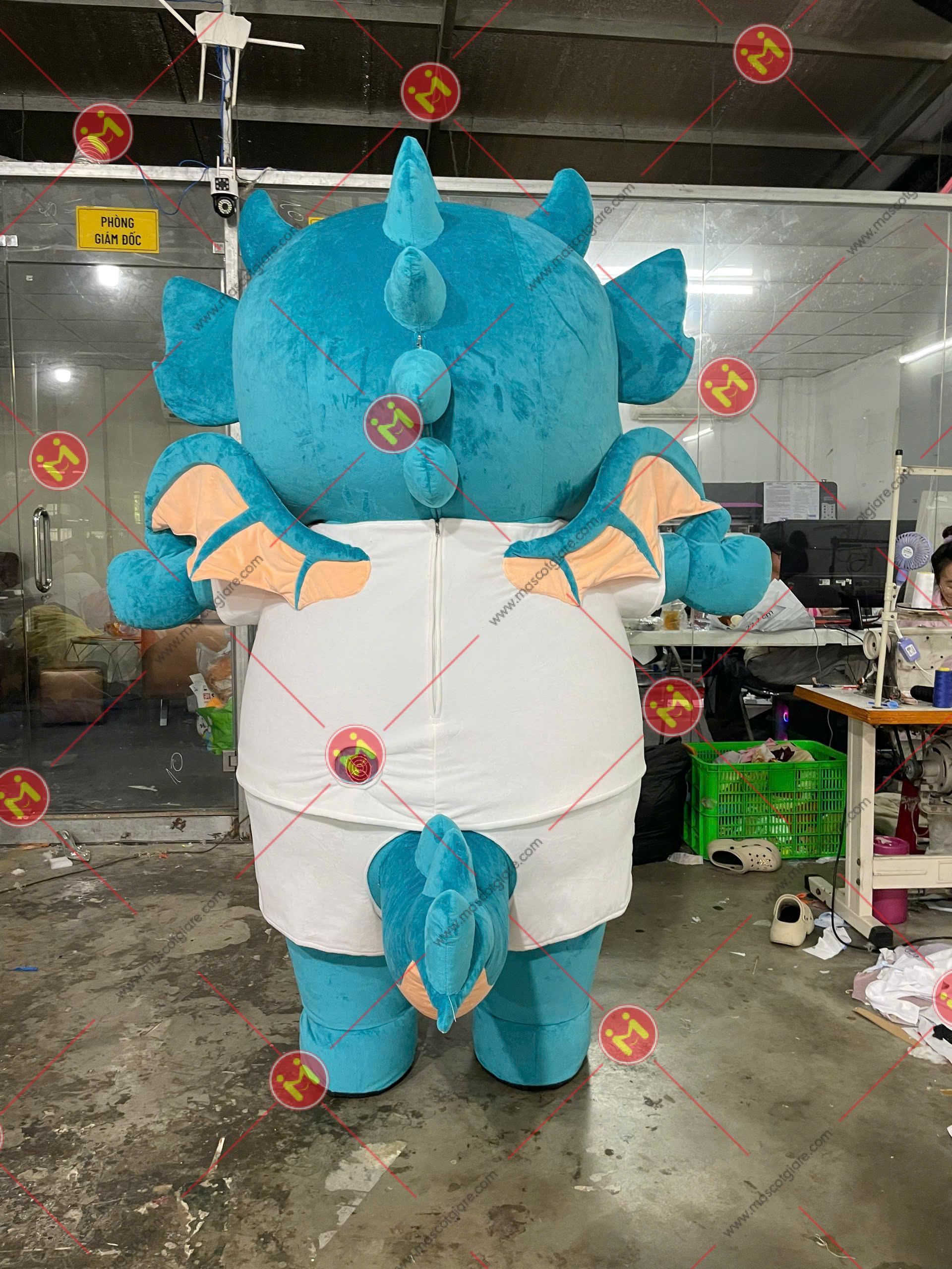Mascot Khủng Long Cergy 3 Mặt Sau