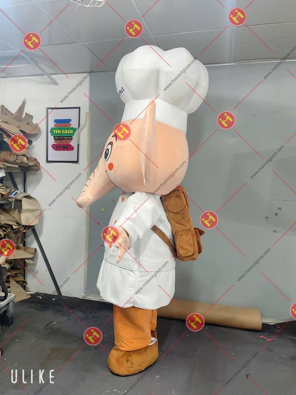 Mascot Voi Thái 2 Mặt Bên