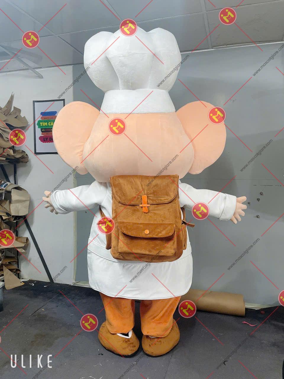 Mascot Voi Thái 3 Mặt Sau
